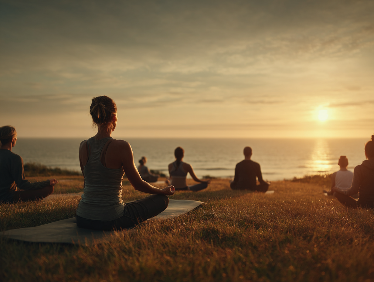 Instructora de yoga en meditación