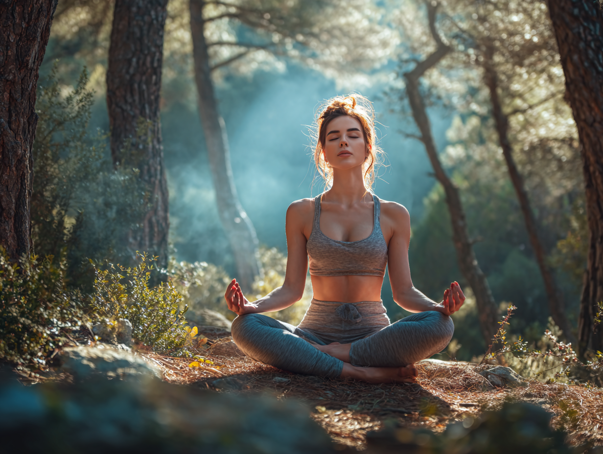 Grupo practicando yoga al amanecer